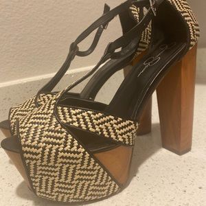 jessica simpson shoes awesome high wooden heel